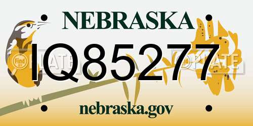 IQ85277 Nebraska License Plate
