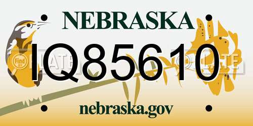 IQ85610 Nebraska License Plate