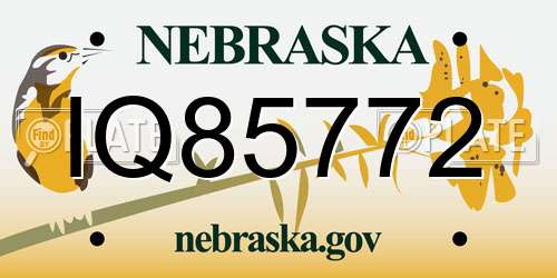 IQ85772 Nebraska License Plate