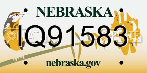 IQ91583 Nebraska License Plate