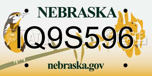 IQ9S596 Nebraska License Plate