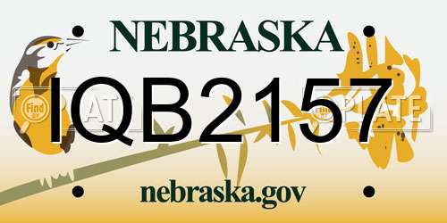 IQB2157 Nebraska License Plate