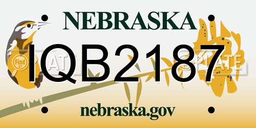 IQB2187 Nebraska License Plate