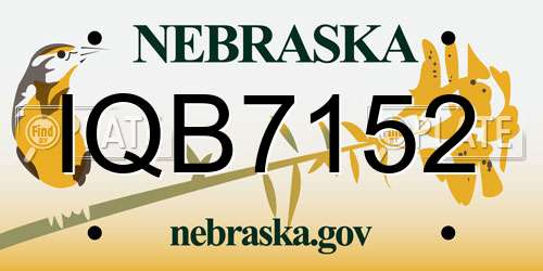 IQB7152 Nebraska License Plate