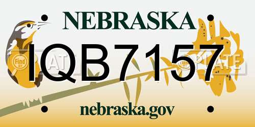 IQB7157 Nebraska License Plate