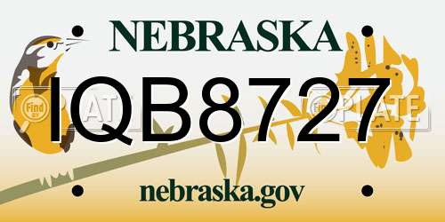 IQB8727 Nebraska License Plate