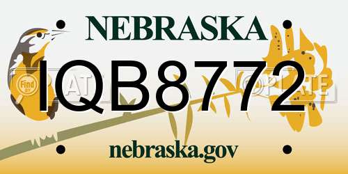 IQB8772 Nebraska License Plate