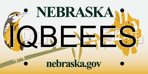 IQBEEES Nebraska License Plate
