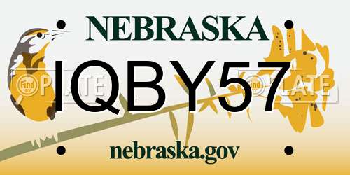 IQBY57 Nebraska License Plate