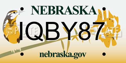 IQBY87 Nebraska License Plate