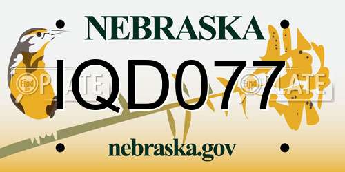 IQD077 Nebraska License Plate