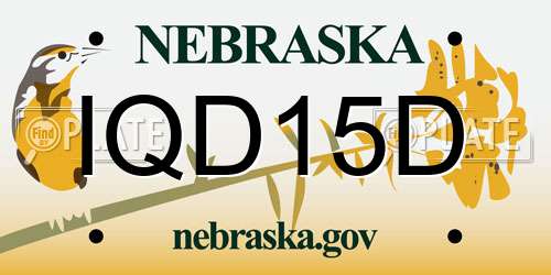 IQD15D Nebraska License Plate