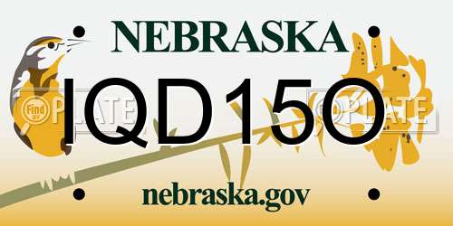IQD15O Nebraska License Plate