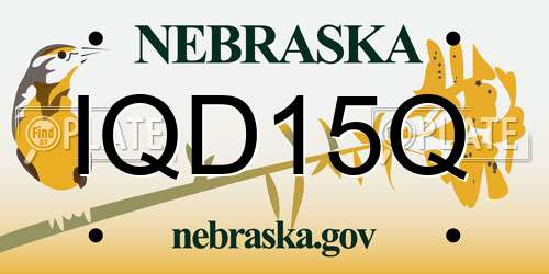IQD15Q Nebraska License Plate
