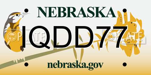 IQDD77 Nebraska License Plate