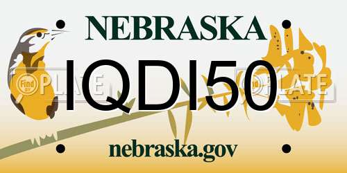 IQDI50 Nebraska License Plate