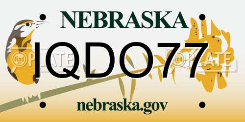 IQDO77 Nebraska License Plate