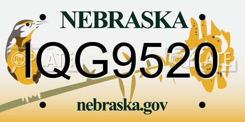 IQG9520 Nebraska License Plate