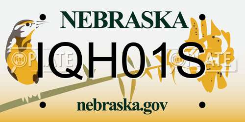 IQH01S Nebraska License Plate