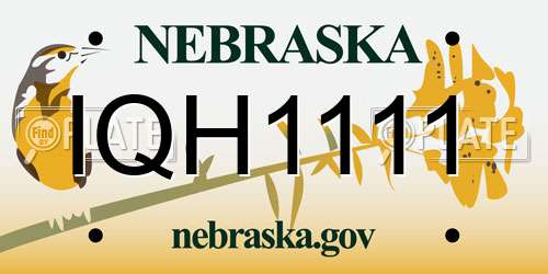 IQH1111 Nebraska License Plate
