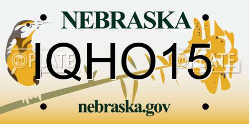 IQHO15 Nebraska License Plate