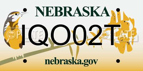 IQO02T Nebraska License Plate