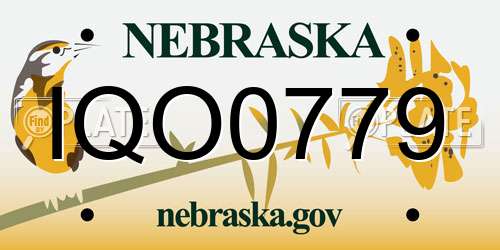 IQO0779 Nebraska License Plate
