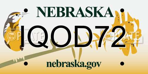 IQOD72 Nebraska License Plate