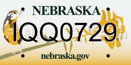 IQQ0729 Nebraska License Plate