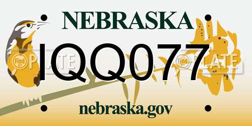 IQQ077 Nebraska License Plate