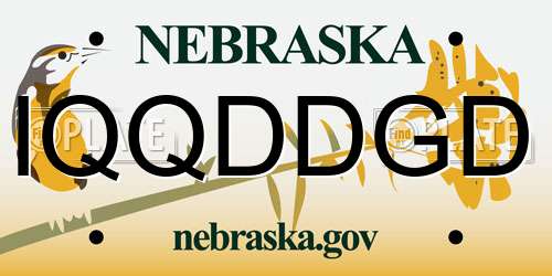 IQQDDGD Nebraska License Plate