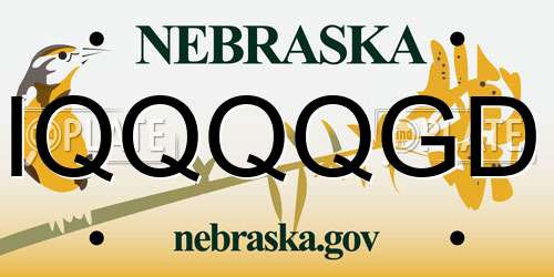 IQQQQGD Nebraska License Plate