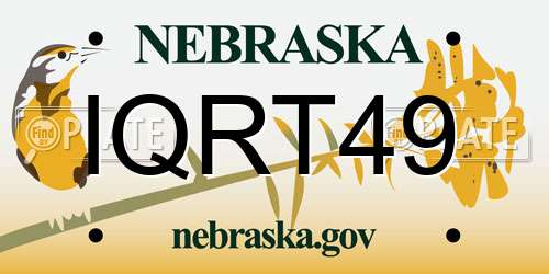 IQRT49 Nebraska License Plate