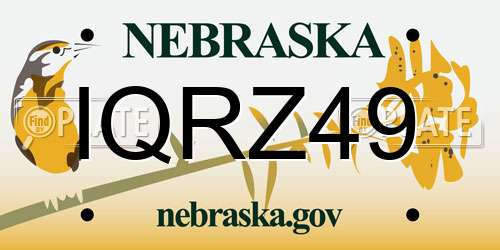 IQRZ49 Nebraska License Plate