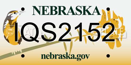 IQS2152 Nebraska License Plate