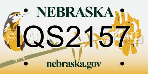 IQS2157 Nebraska License Plate