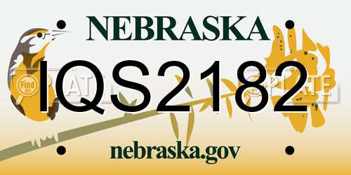 IQS2182 Nebraska License Plate