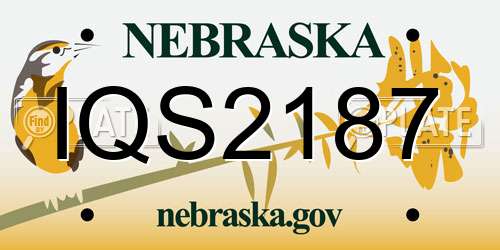 IQS2187 Nebraska License Plate