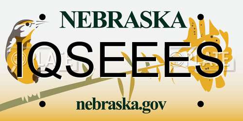 IQSEEES Nebraska License Plate