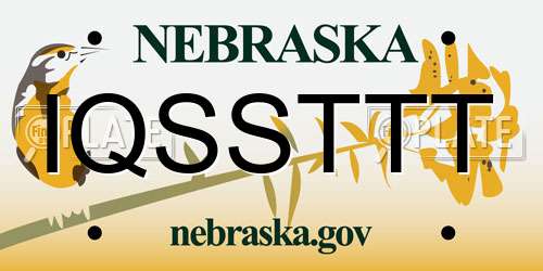 IQSSTTT Nebraska License Plate