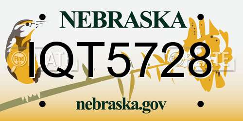 IQT5728 Nebraska License Plate