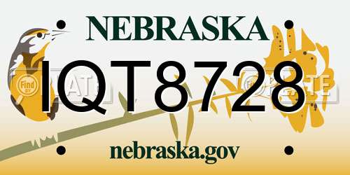 IQT8728 Nebraska License Plate