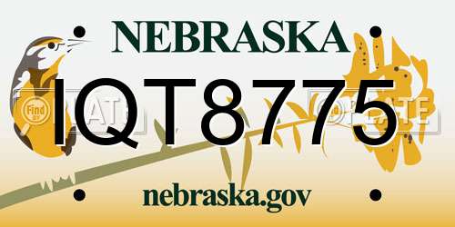 IQT8775 Nebraska License Plate