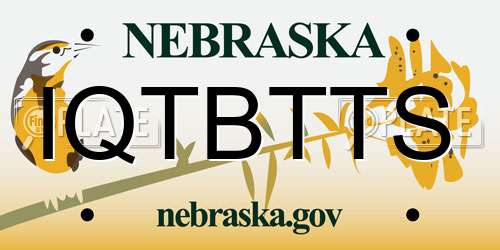IQTBTTS Nebraska License Plate