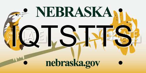 IQTSTTS Nebraska License Plate