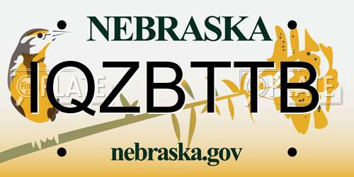 IQZBTTB Nebraska License Plate