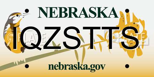 IQZSTTS Nebraska License Plate