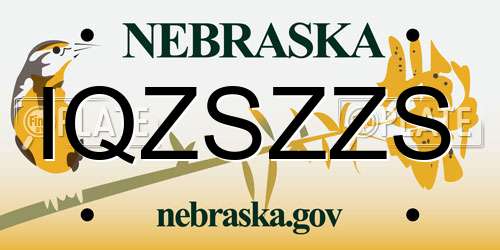 IQZSZZS Nebraska License Plate