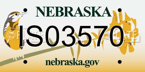 IS03570 Nebraska License Plate
