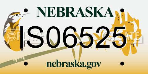 IS06525 Nebraska License Plate